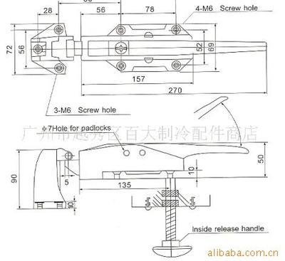 【供应冰箱冷库拉手 冷库合页CT-1178 锌合金拉手】价格,厂家,图片,冰箱、冷柜附配件,广州市越秀区百大制冷配件商店-